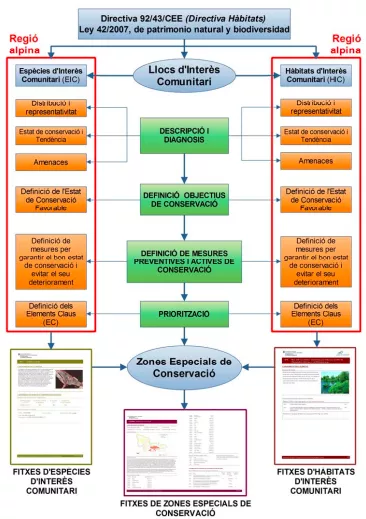 FIGURA 1: Esquema de designación de las Zonas ZEC en Cataluña (Generalitat de Catalunya, 2013)